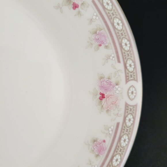 Vintage Royal Doulton Vogue Elegance 13" Oval Serving Platter Tan Edge Pink Rose - Picture 2 of 9